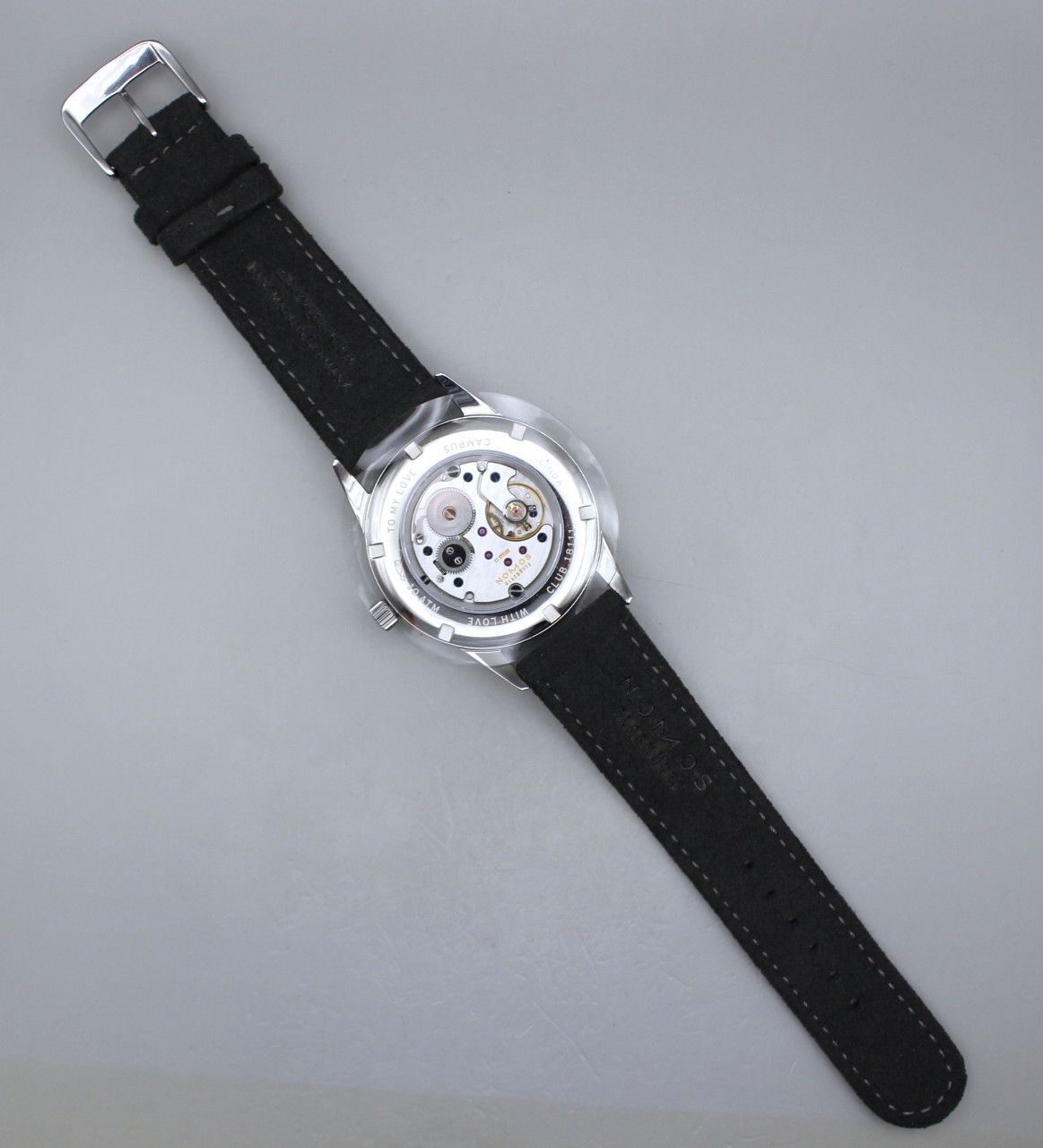  VRW 1477 時計 NOMOS ノモス CL 1 A１BL 238 CP クラブ38キャンパスナイト BK文字盤 メンズ 手巻き 腕時計 稼働品 手巻き時計 腕時計(アナログ)