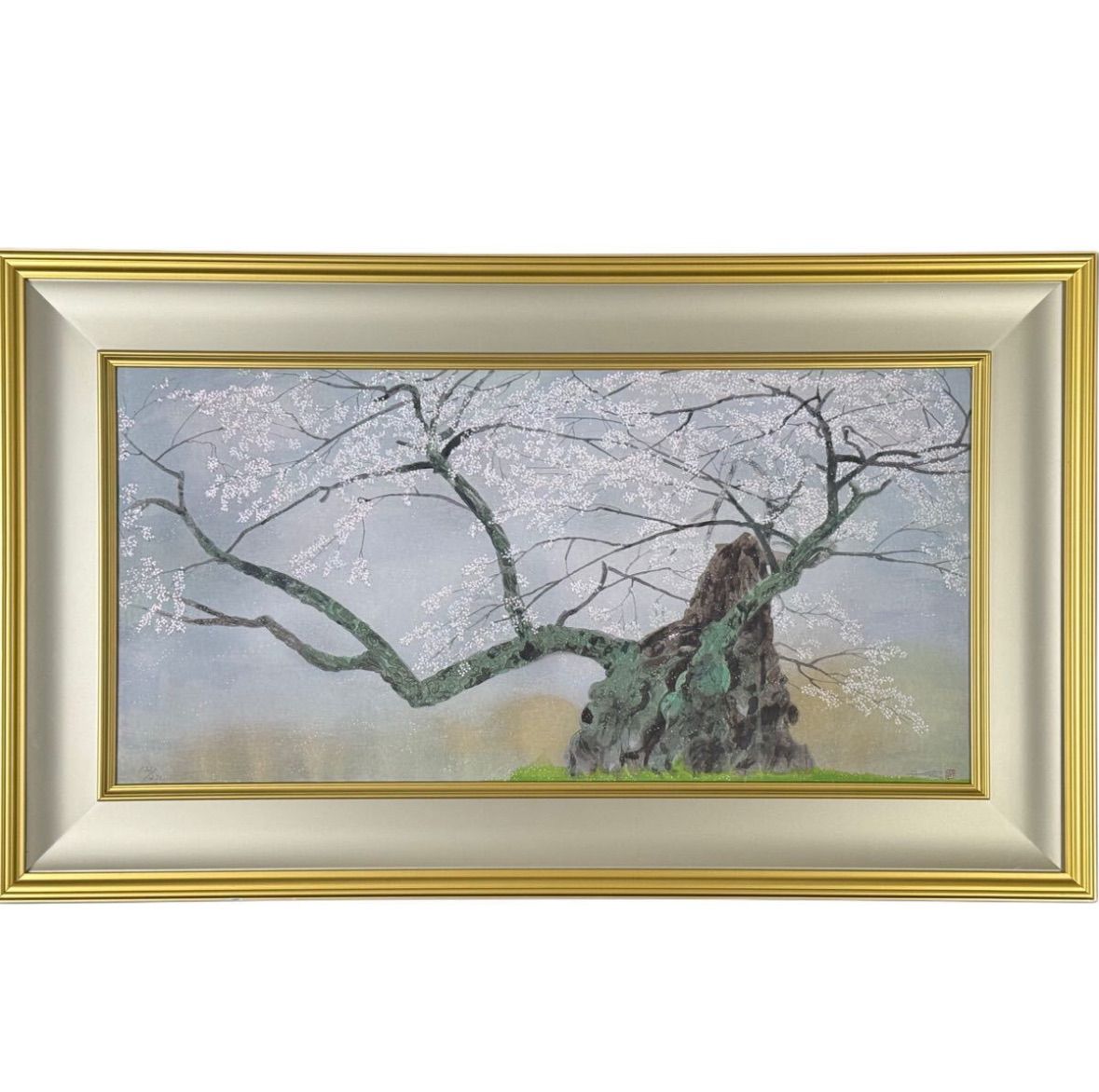 中島千波 神代桜 木版画 25号大 大作 直筆サイン 証明シール 桜 作 現代巨匠 桜を描く