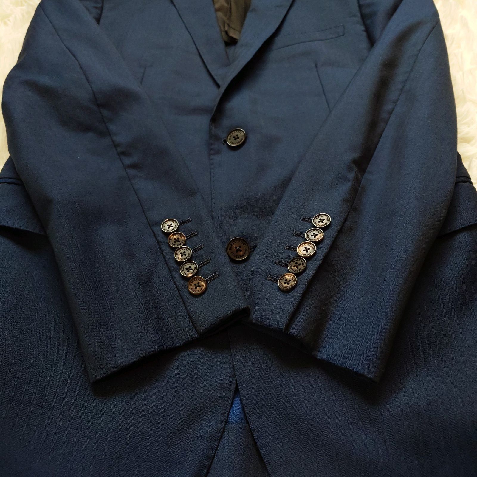 美品　ブラックレーベルクレストブリッジ　スーツセットアップ　L　紺色 ブルーピンストライプスーツ（スーツ）｜BLACK LABEL CRESTBRIDGE