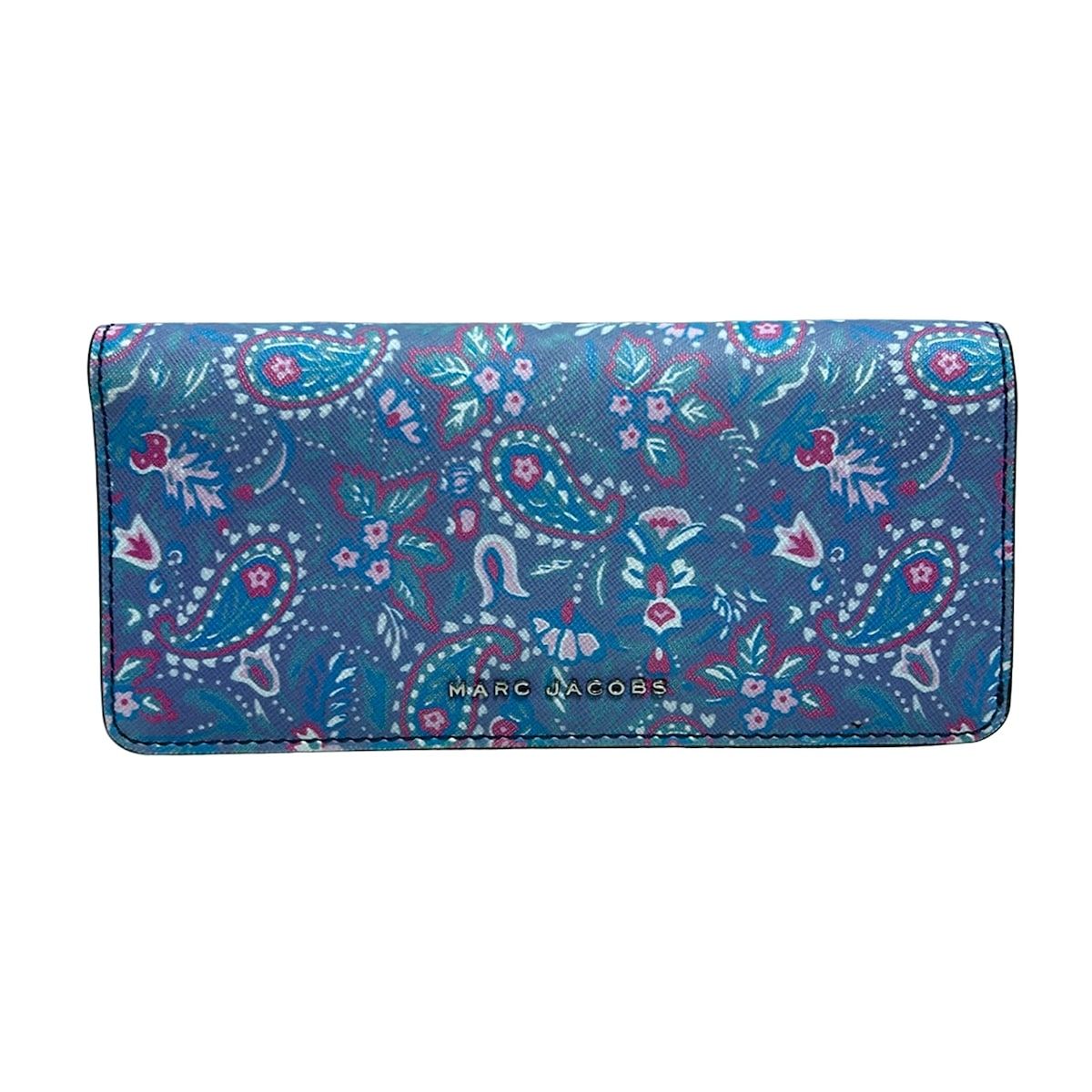 MARC JACOBS マークジェイコブス 長財布 - ライトブルー×ピンク×マルチ ペイズリー柄