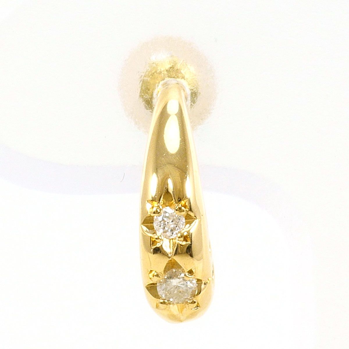 K 18 YG ピアス 片耳 ダイヤモンド 総重量約0 6 g レディース