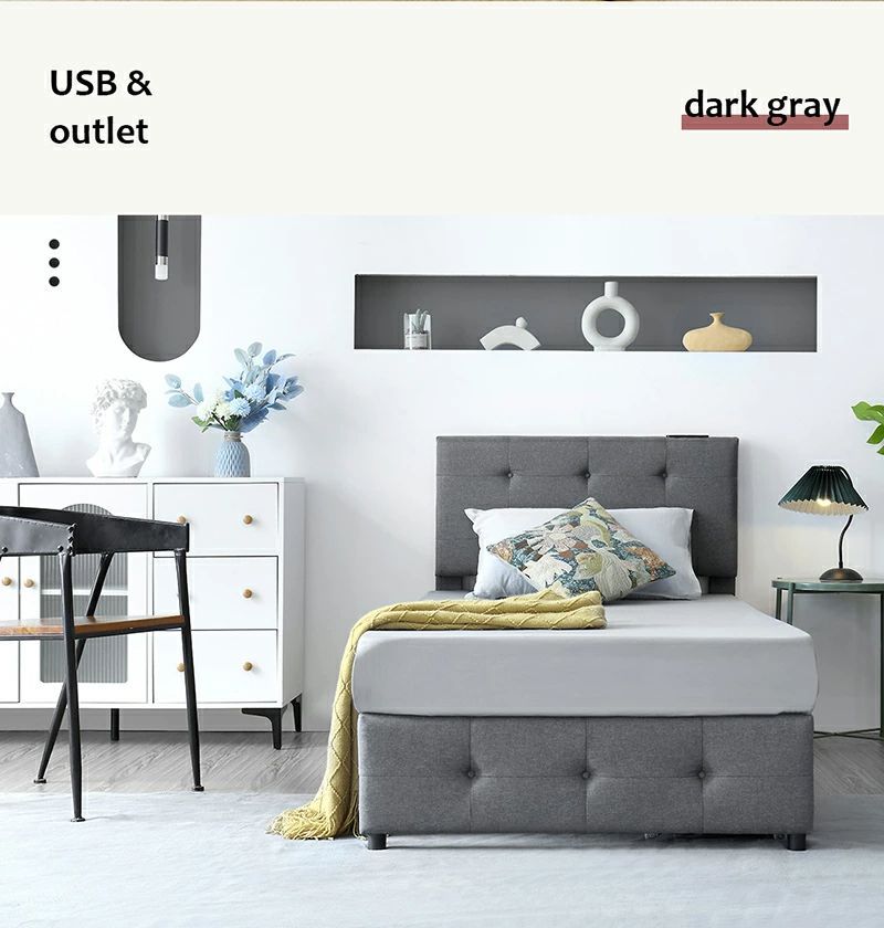 タイムセール！Dサイズ・ベッドフレーム【単品】 引き出し付きDARK