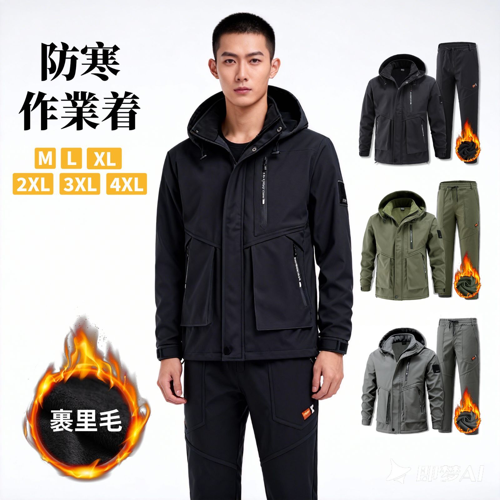 ムーレー ウィルソンMOORER WILSON フーデッドコート 48 ブルー