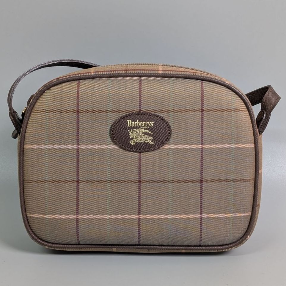 未使用 バーバリーズ ノバチェック キャンバス レザー ショルダー