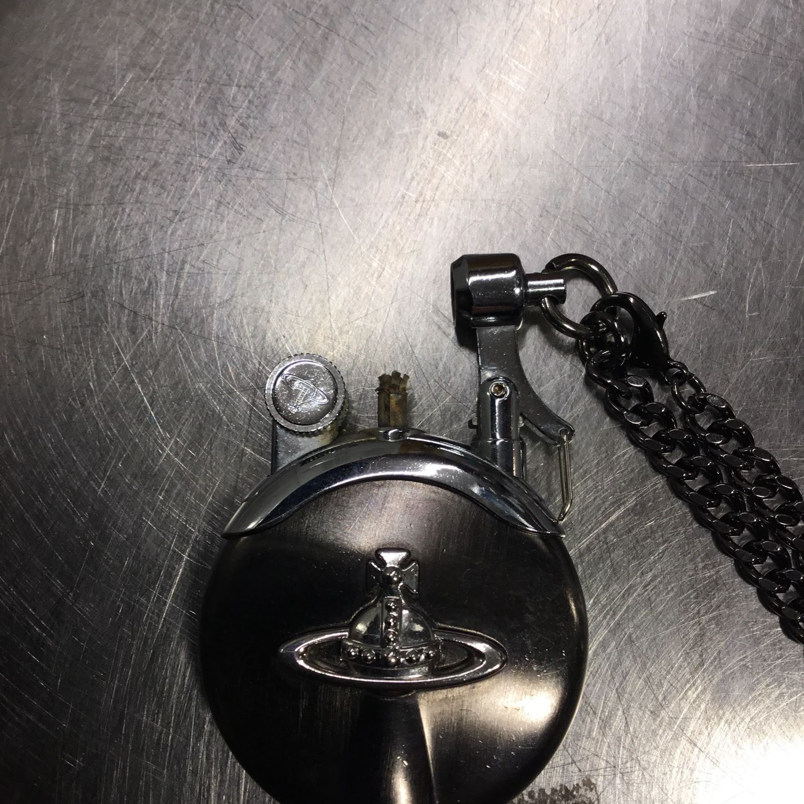 Vivienne Westwood メタルORB チェーン付オイルライター 火花 済 ヴィヴィアンウエストウッド