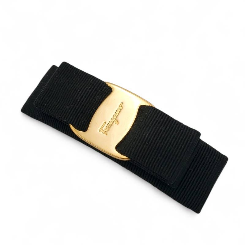 Salvatore Ferragamo サルヴァトーレフェラガモ バレッタ ヘア 髪留め ヴァラリボン ブラック 黒 ギフト プレゼント 贈り物