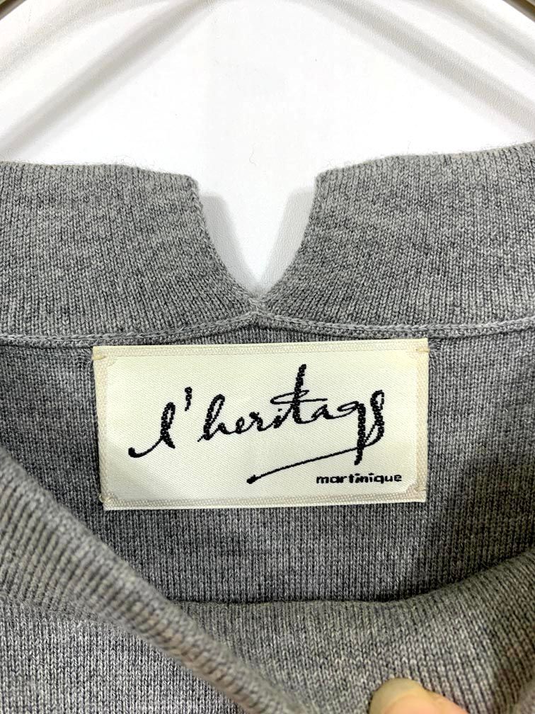 l’heritage martinique レリタージュ マルティニーク A 0333 KA エキストラファインメリノハイネック ワンピース グレー レディース 長袖 七分袖 その他 ロングワンピース