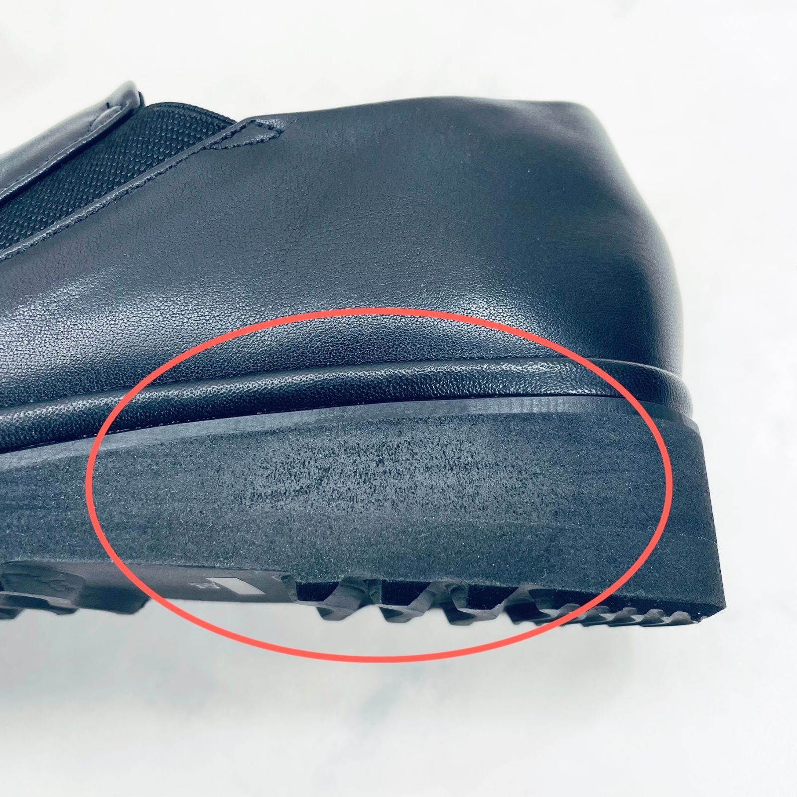  イング スクエアトゥ切り替えスリッポン 23.5㎝ 黒 スリッポン 靴