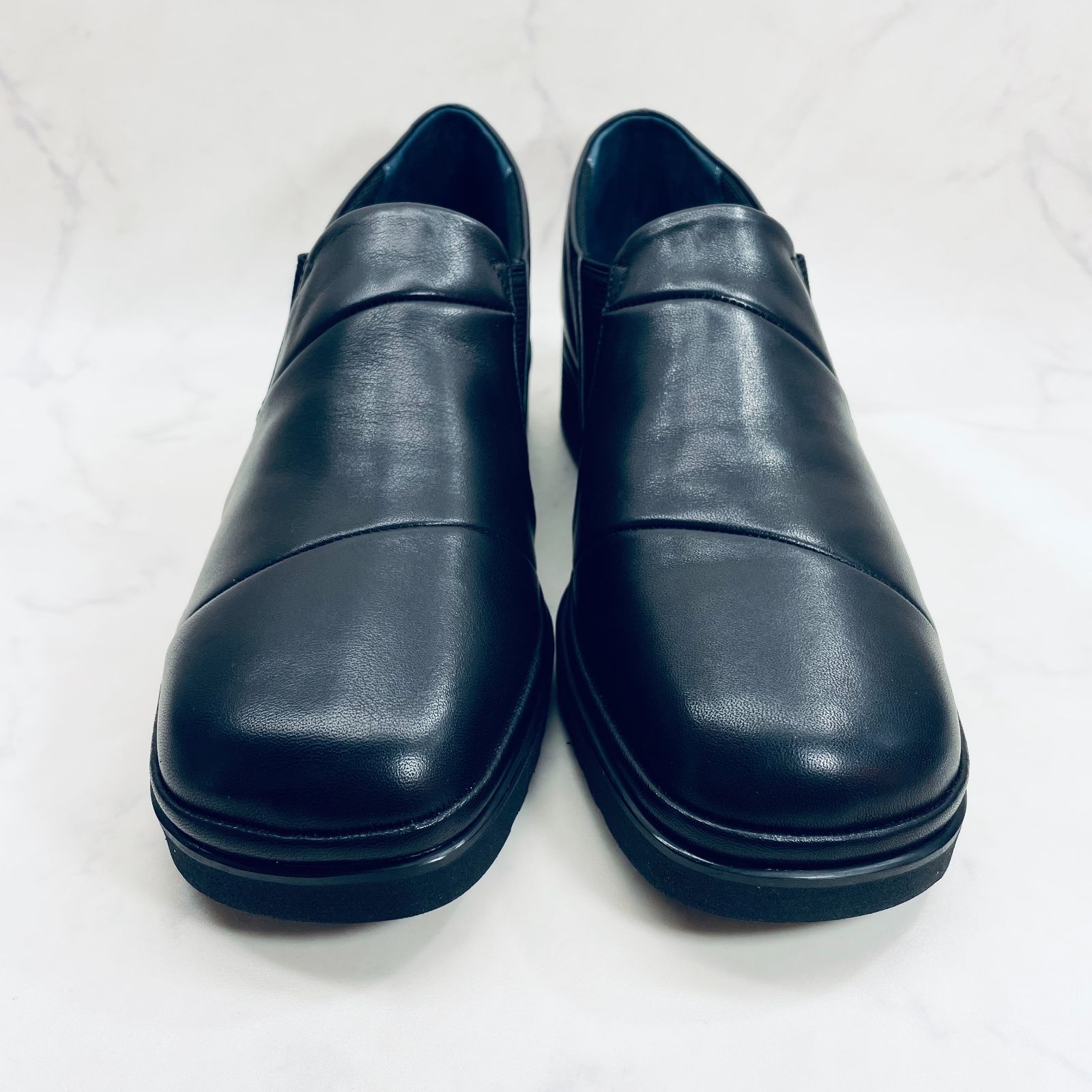 イング スクエアトゥ切り替えスリッポン 23.5㎝ 黒