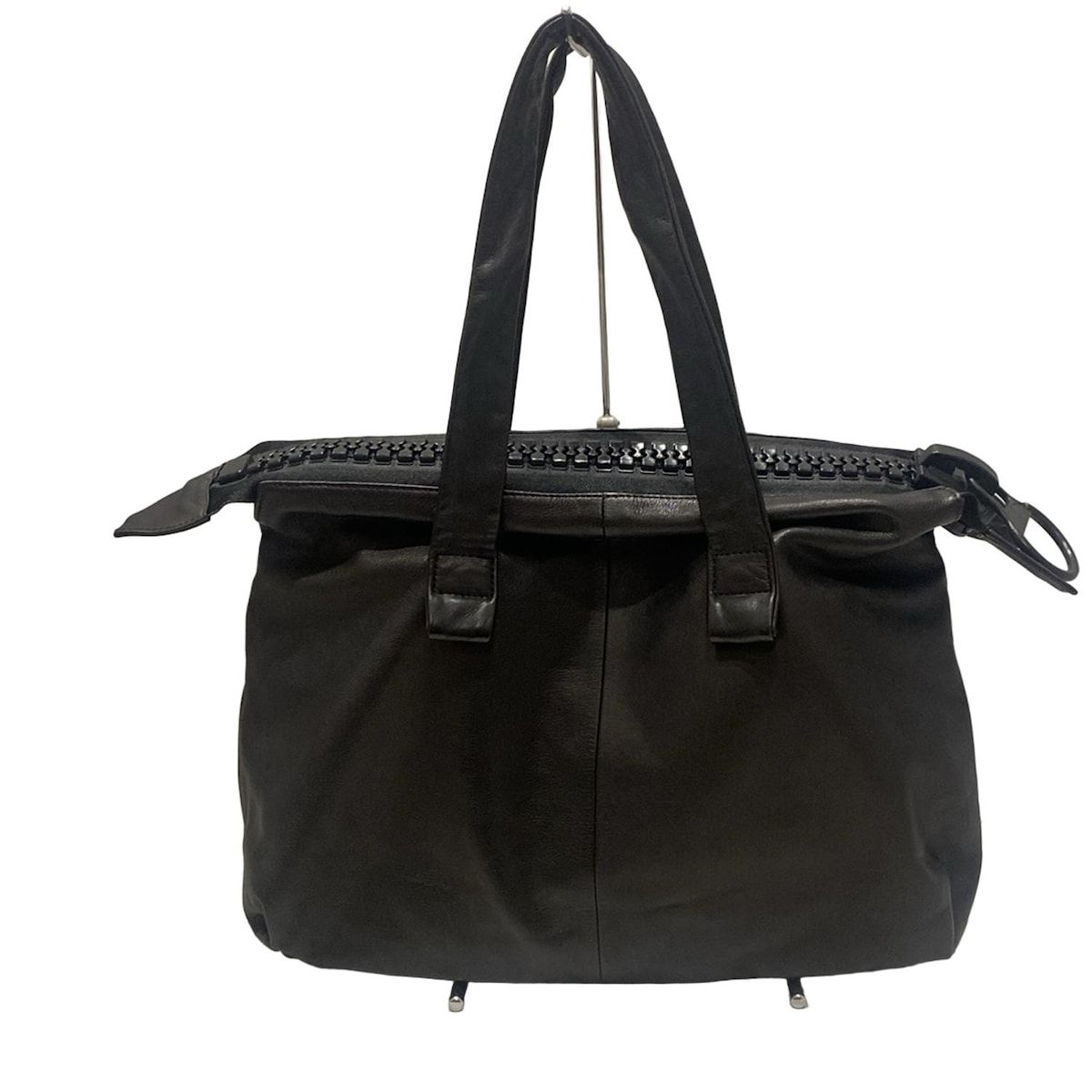 黒 カワカワ レザー kawa-kawa.カワカワワンショルダーレザーバッグ 