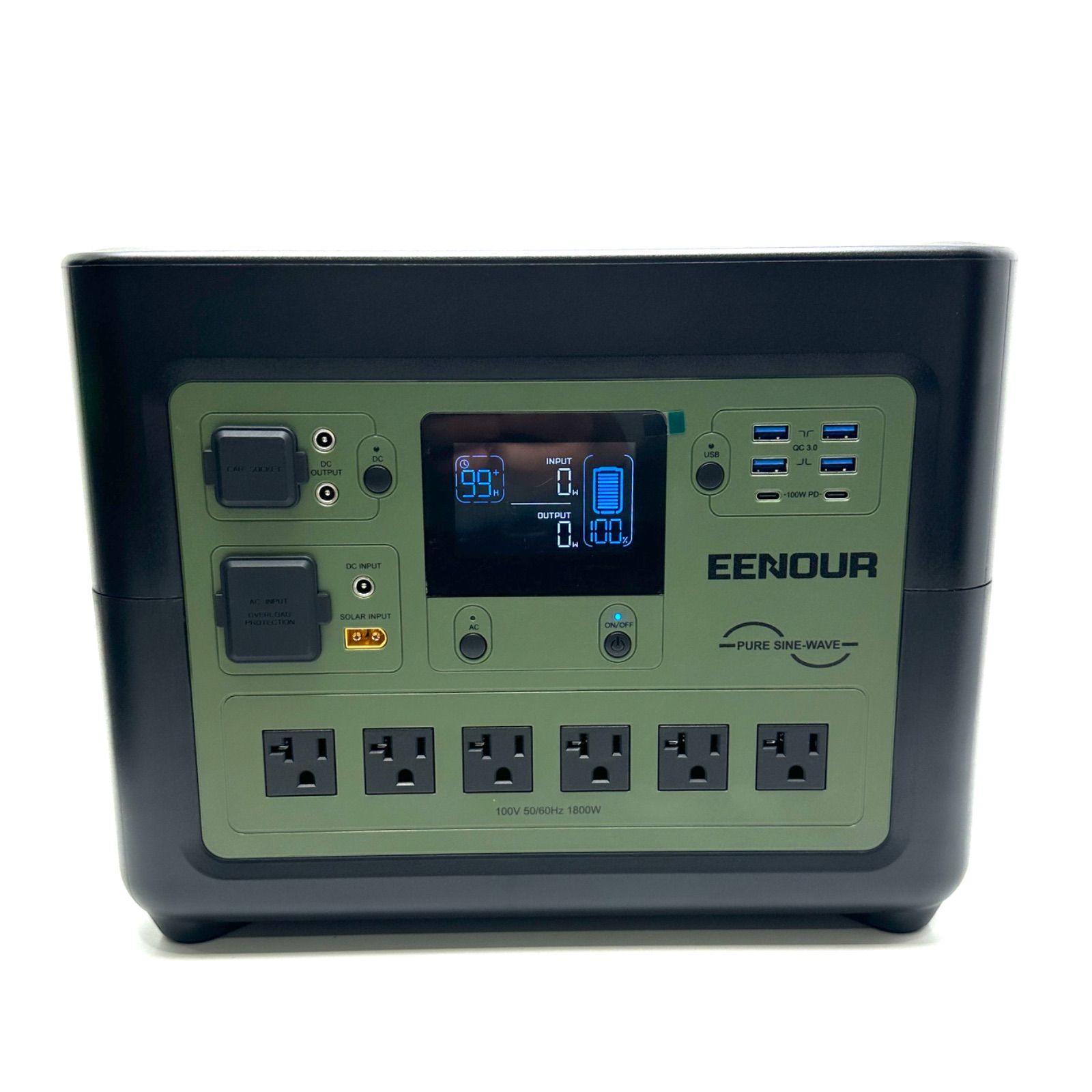 元住吉 EENOUR イーノウ P 1500 1536 Wh 480000 mAh AC 1800 W 瞬間最大3600 ポータブル電源 EENOURソーラーパネル付