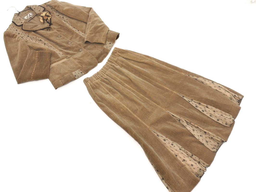 Rossa インポートロッサ ジャケット スカート セットアップ size 42 茶 レディース