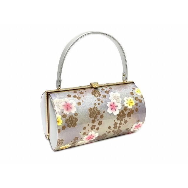 草履バッグセット 草履3 Lサイズ 振袖用バッグと三枚芯の草履 適応 26.0 cm-27.5 cm位 セット シルバー 桜