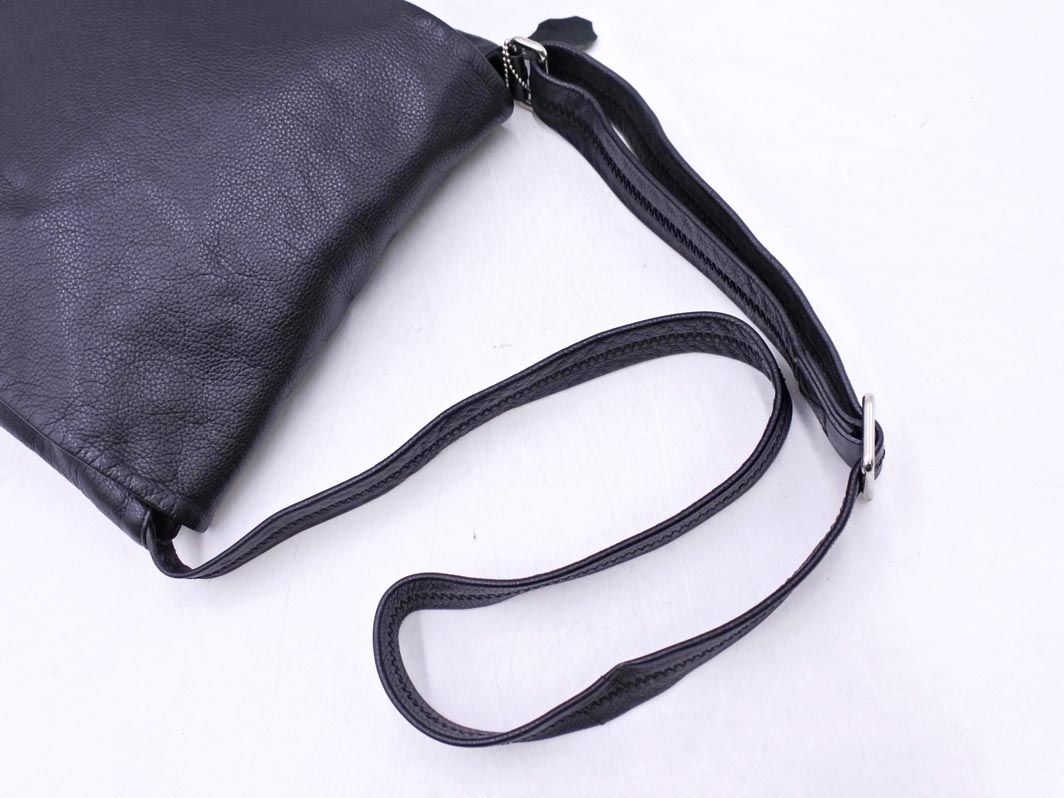 美品 ブリー BREE フラップショルダーバッグ ブラック BREE ブリー レザー フラップ ショルダー バッグ 黒 □□ メンズ