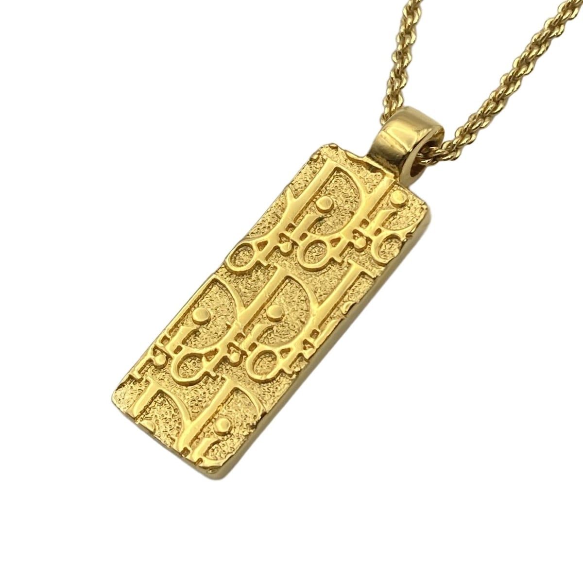 DIOR|ChristianDior ディオール|クリスチャンディオール ネックレス ロゴグラム ゴールド×クリア