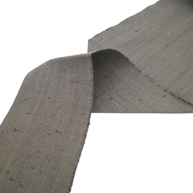  名古屋帯 リサイクル 正絹 真綿紬 八寸 紬 銀糸 グレー 花唐草 花 ざっくりとした紬地 カジュアル 春 秋 冬 なごや帯 八寸名古屋帯 上質 仕立て上がり みやがわ sb 54880 名古屋帯 帯