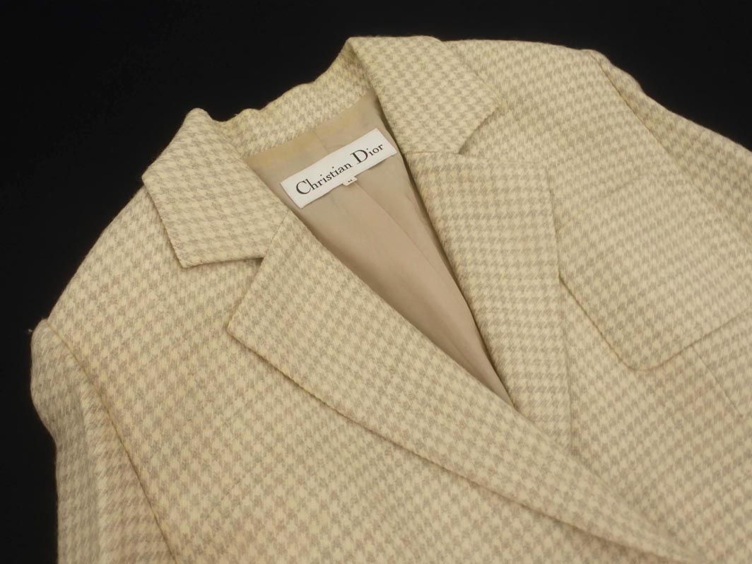 Christian Dior クリスチャンディオール ウール100% 千鳥柄 テーラード