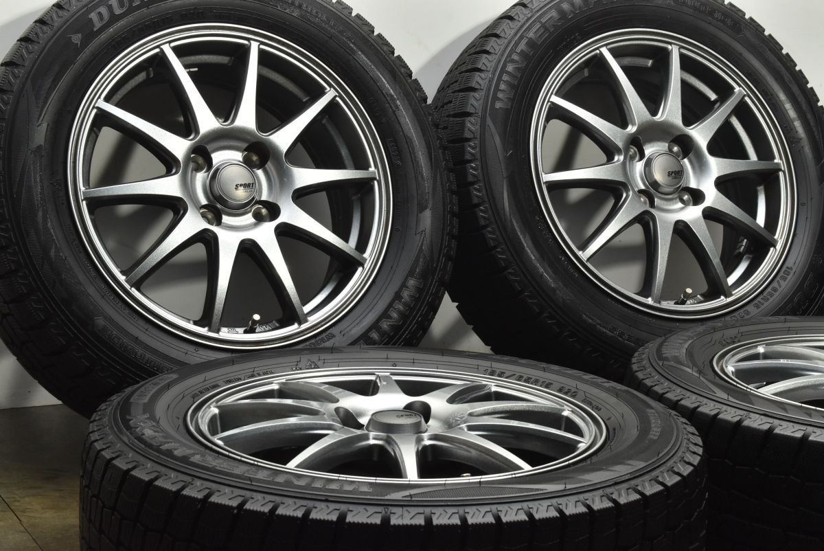 製 バリ溝 SPORT ABELIA 15 in 5 J 43 PCD 100 ダンロップ WM 02 185 65 R GB 3 4 フリード ノート MAZDA 2 マツダ2 デミオ