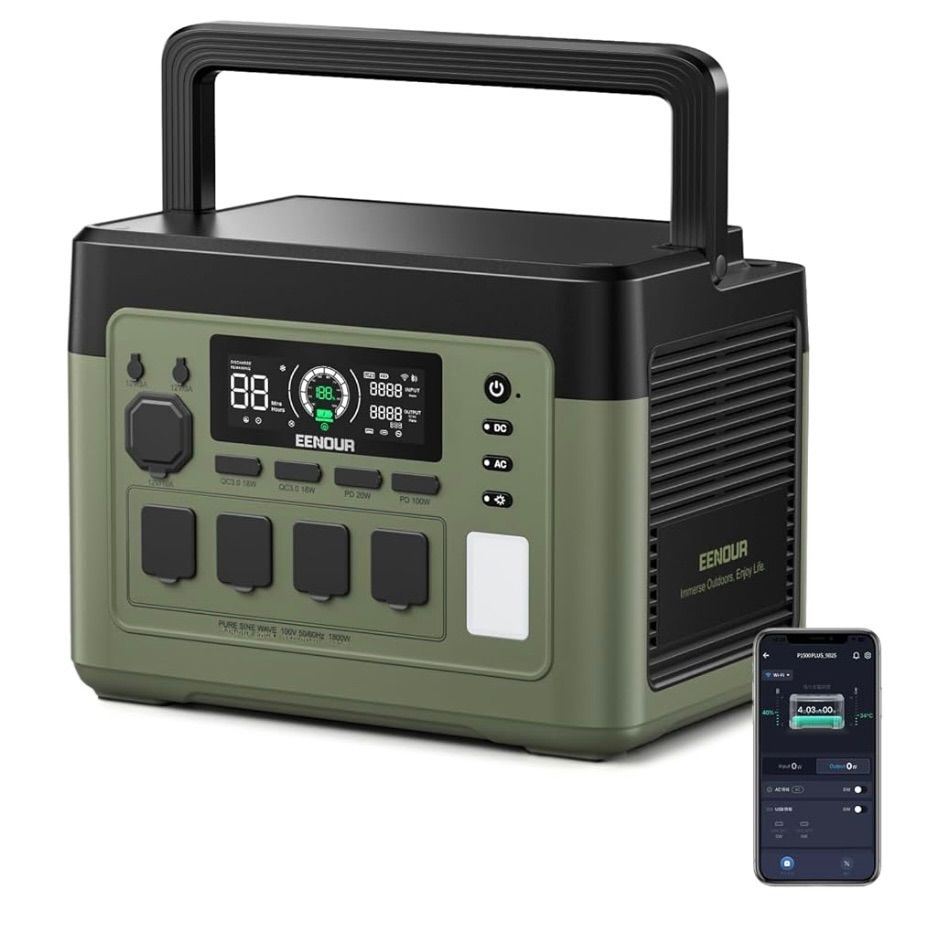 元住吉 EENOUR イーノウ 1536 Wh 定格出力1800 W 瞬間最大3600 ポータブル電源