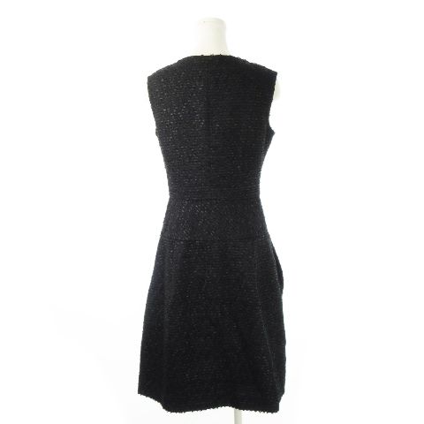 ルネ Rene TISSUE ツイードワンピース ひざ丈 サイドボタンデザイン