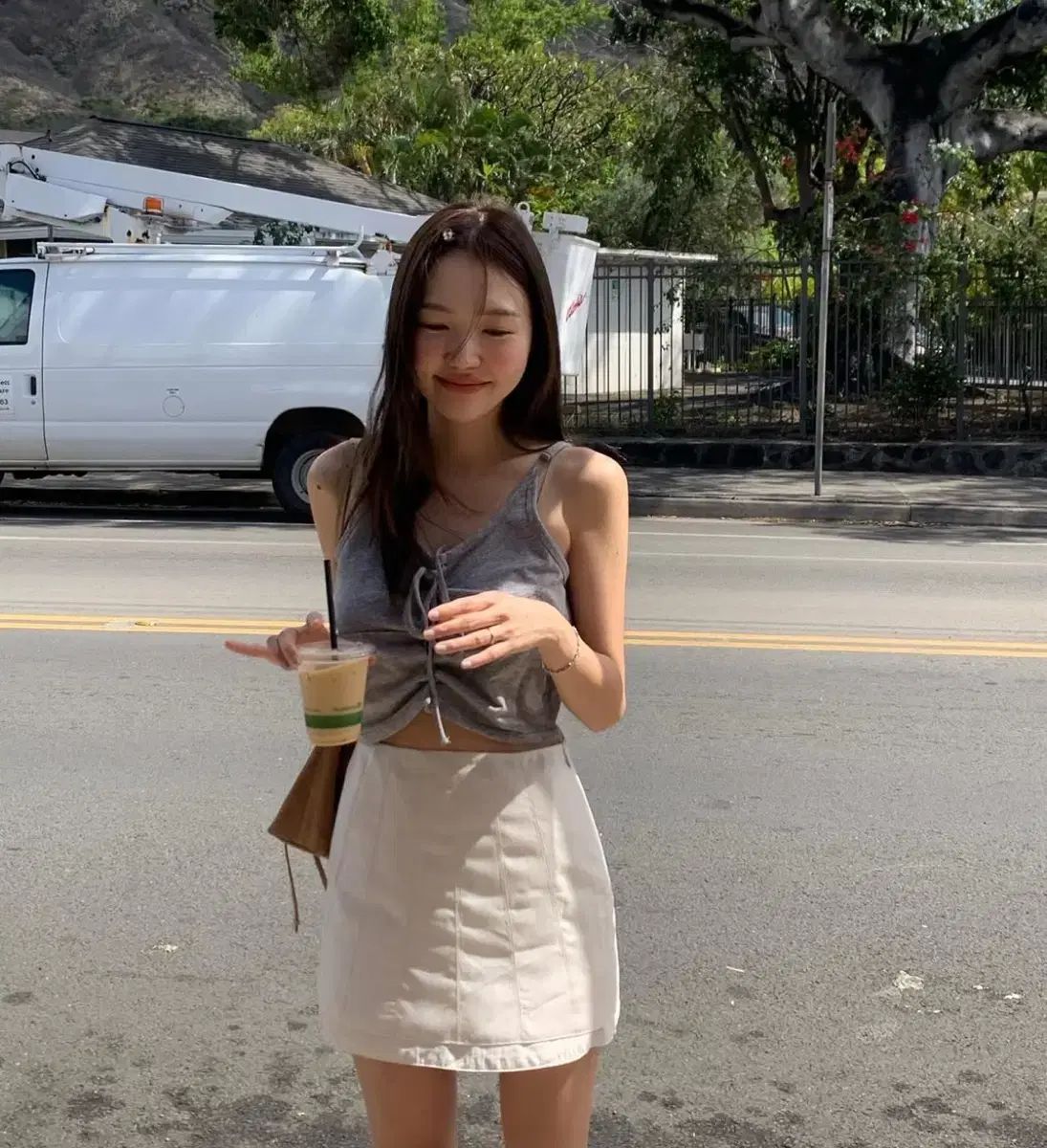 TANNAT ピン ミニ スカート クリーム m