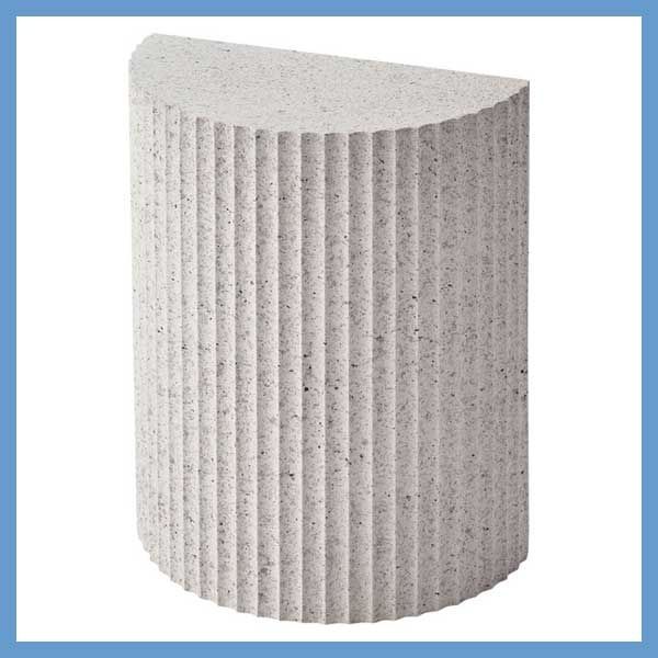 テラゾー柄のサイドテーブル 半円型 壁付けタイプ W 40 D 20 5 H 48 cm No 13 ホワイト