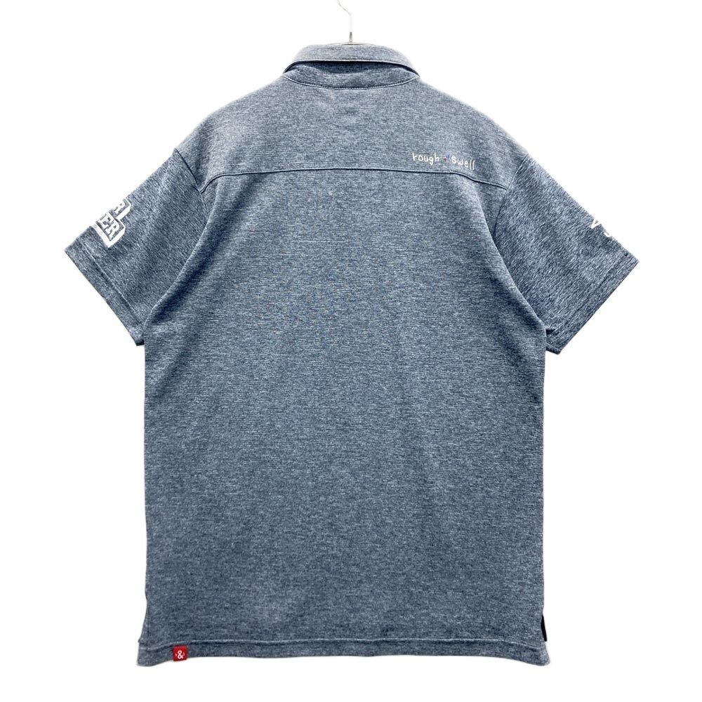 サイズ M ROUGH-SWELL ラフアンドスウェル ×umbro 半袖ポロシャツ ワッペン ネイビー系 ゴルフウェア メンズ ストスト