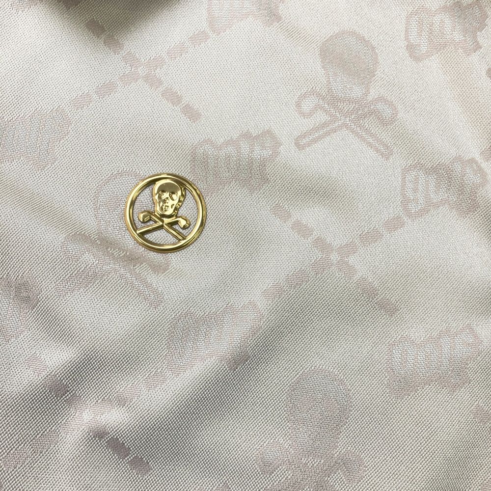 サイズ：48 MARK&LONA マークアンドロナ 半袖ポロシャツ スカル 総柄