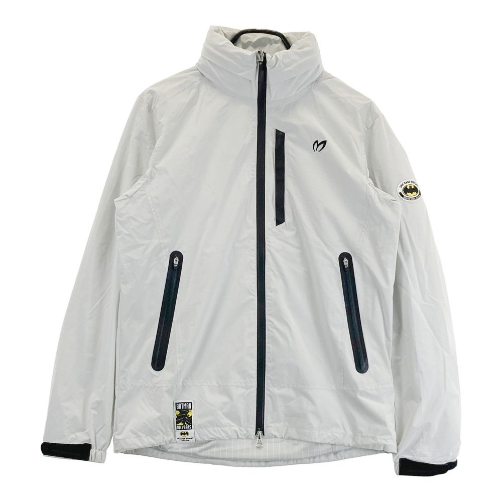 サイズ 4 MASTER BUNNY EDITION マスターバニーエディション ×BATMAN 2 WAY 蓄熱 ナイロン ジップジャケット 総柄 グレー系 ゴルフウェア メンズ ストスト