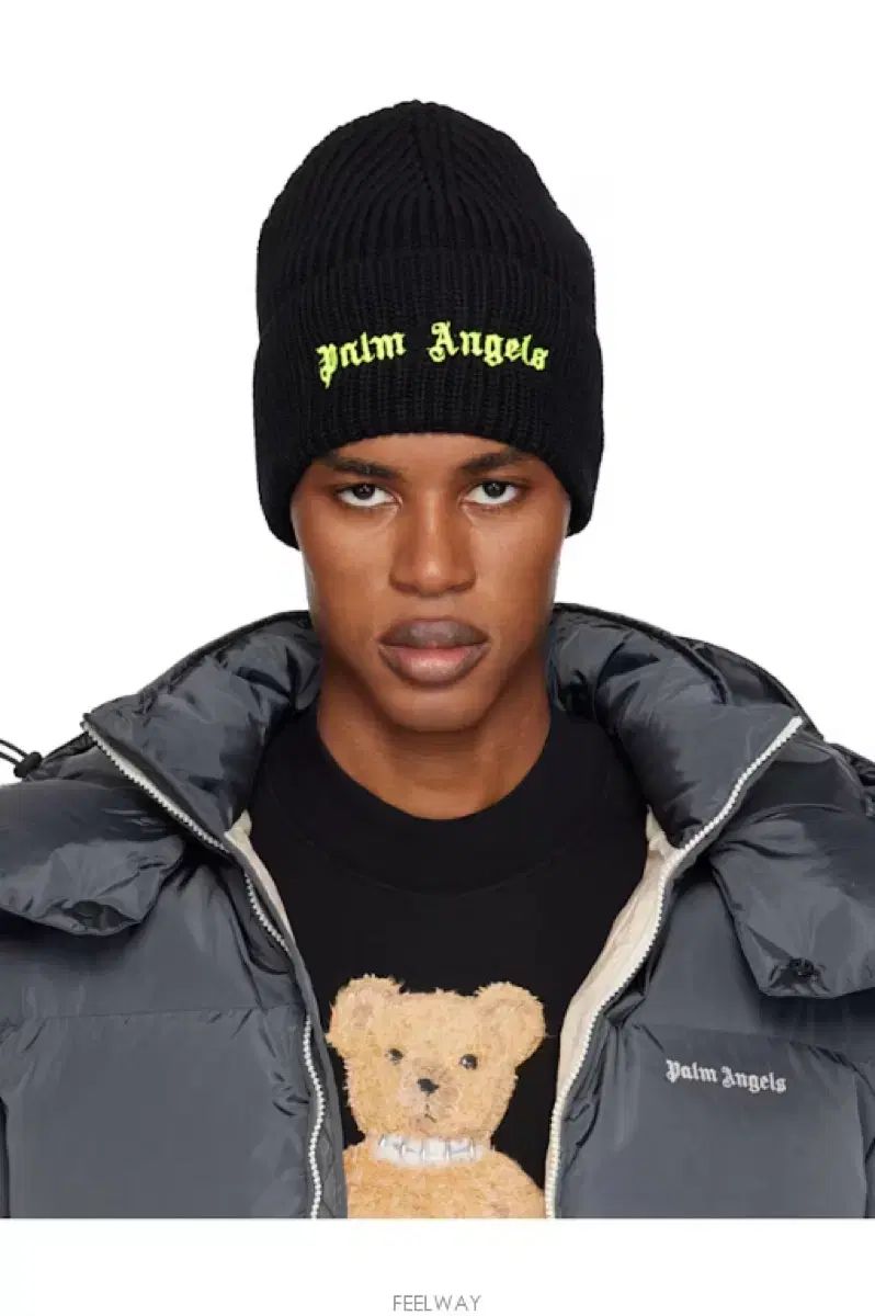 Palm Angels ブラック ビーニー