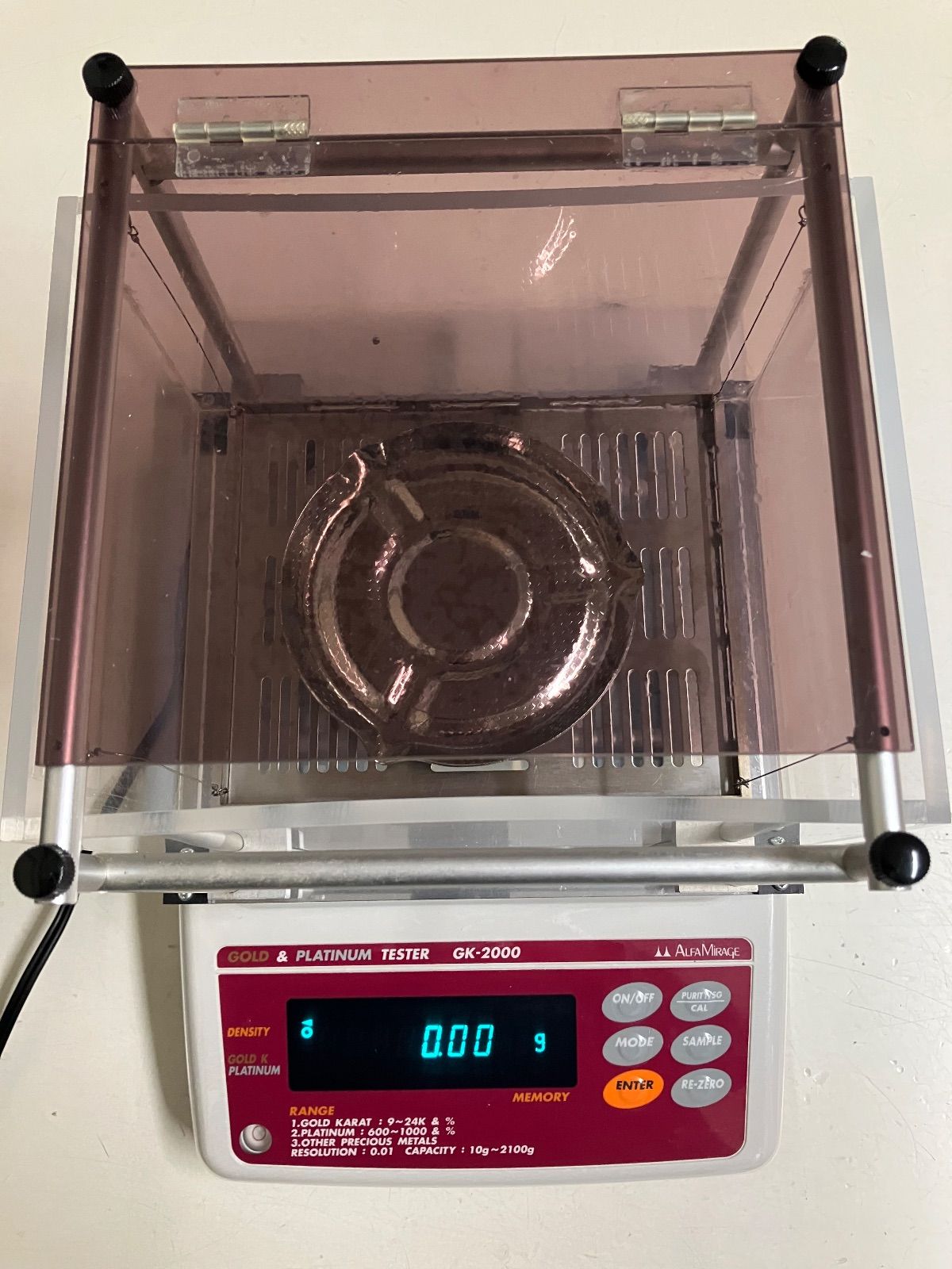 貴金属テスター 比重計 GK-2000 ALFA MIRAGE アルファミラージュ 金 判定 純度判定 プラチナ 買取 リユース 水槽ゆがみ