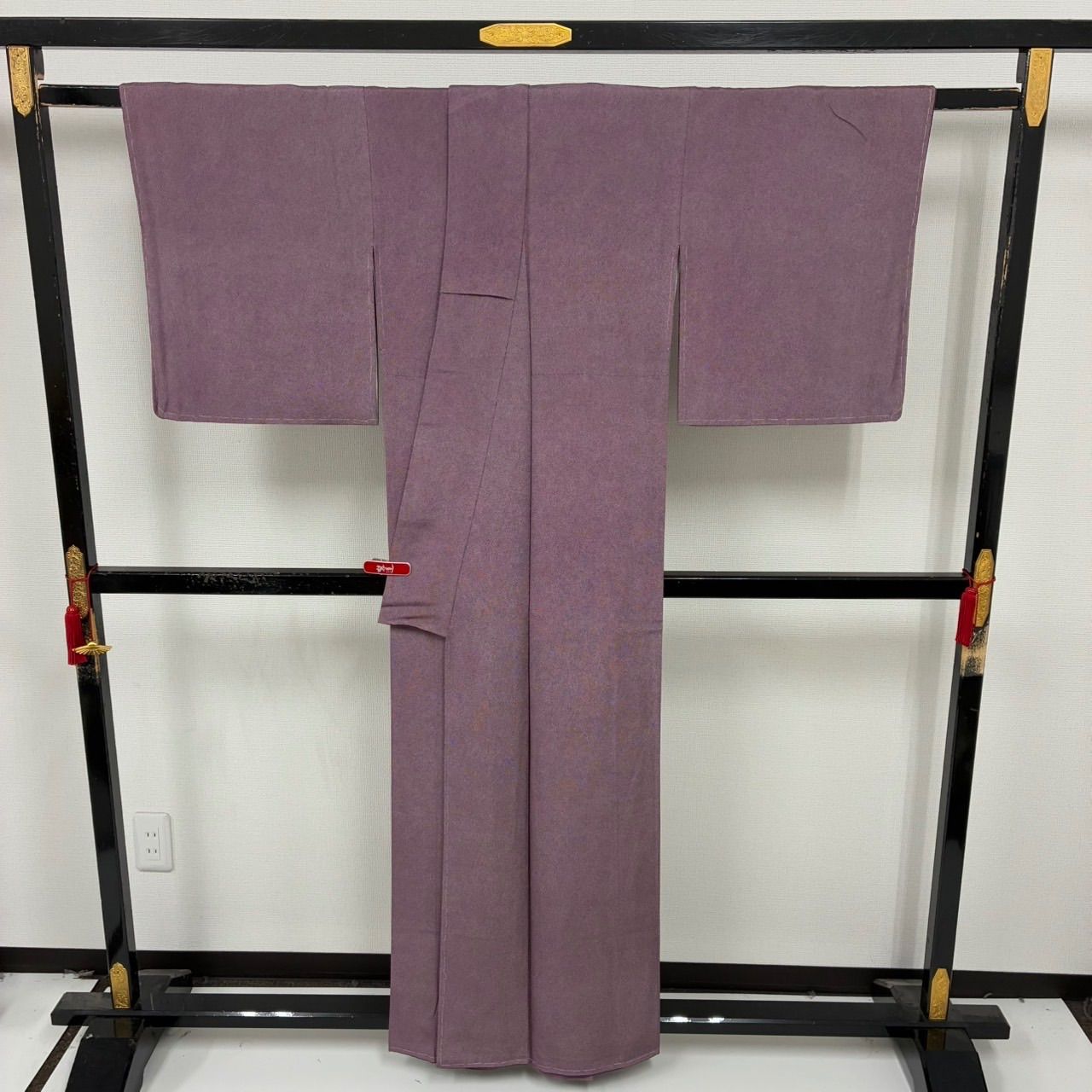 作家物 鮫小紋 江戸小紋 正絹 紋なし しつけ糸 色味の良い 袷 着物 MK