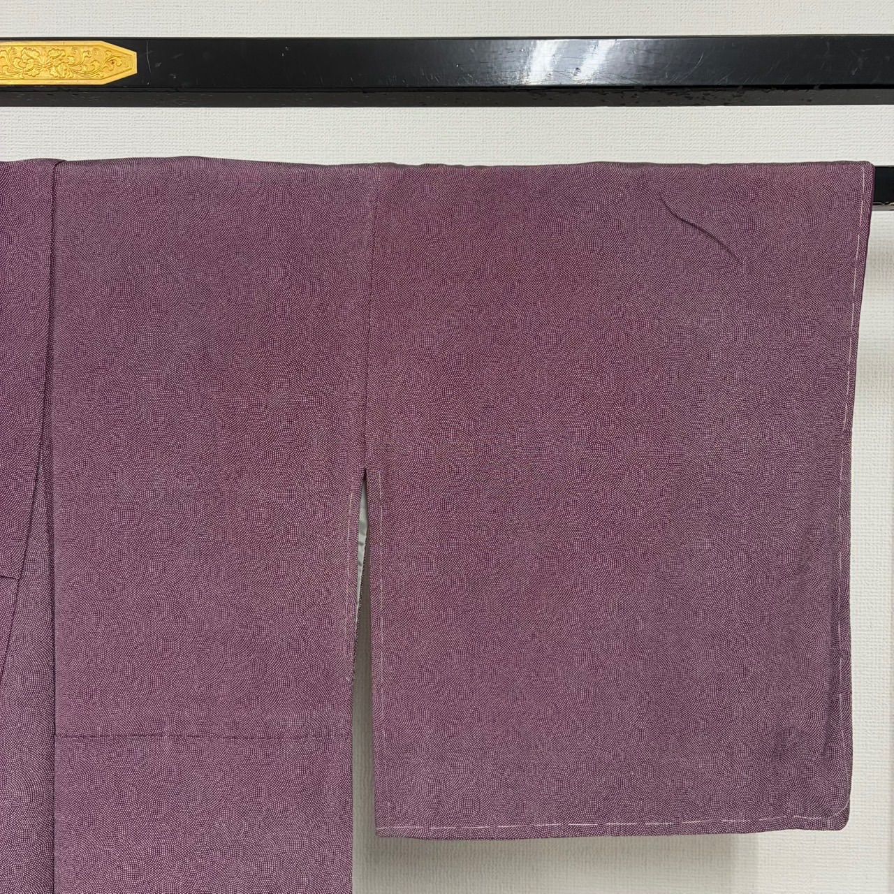 作家物 鮫小紋 江戸小紋 正絹 紋なし しつけ糸 色味の良い 袷 着物 MK