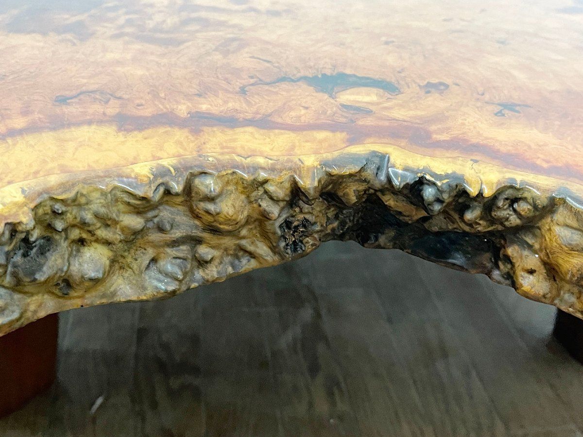 □花梨 テーブル 瘤 コブ 1枚板 天然木 机 座卓 ローテーブル ちゃぶ台