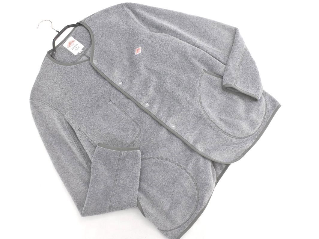 DANTON ダントン フリース カーディガン ノーカラー ジャケット size 40|グレー ◎メンズ