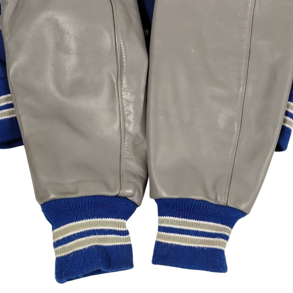 POWERS Mfg Co USA製 袖革 スタジャン ブルー×グレー サイズ44 正規品 / 53194 POWERS Mfg Co USA製 袖革 スタジャン ブルー×グレー サイズ44 正規品