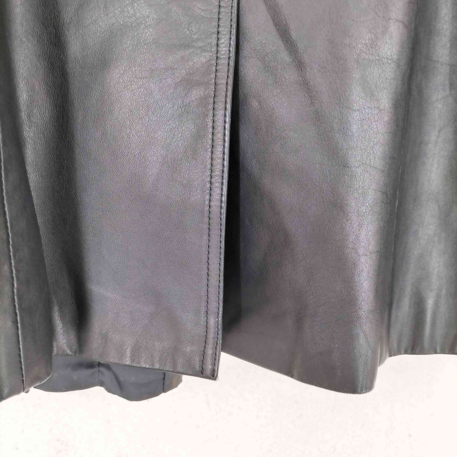 ユーズドフルギ USED古着 日本製 襟ファー カウレザー比翼コート