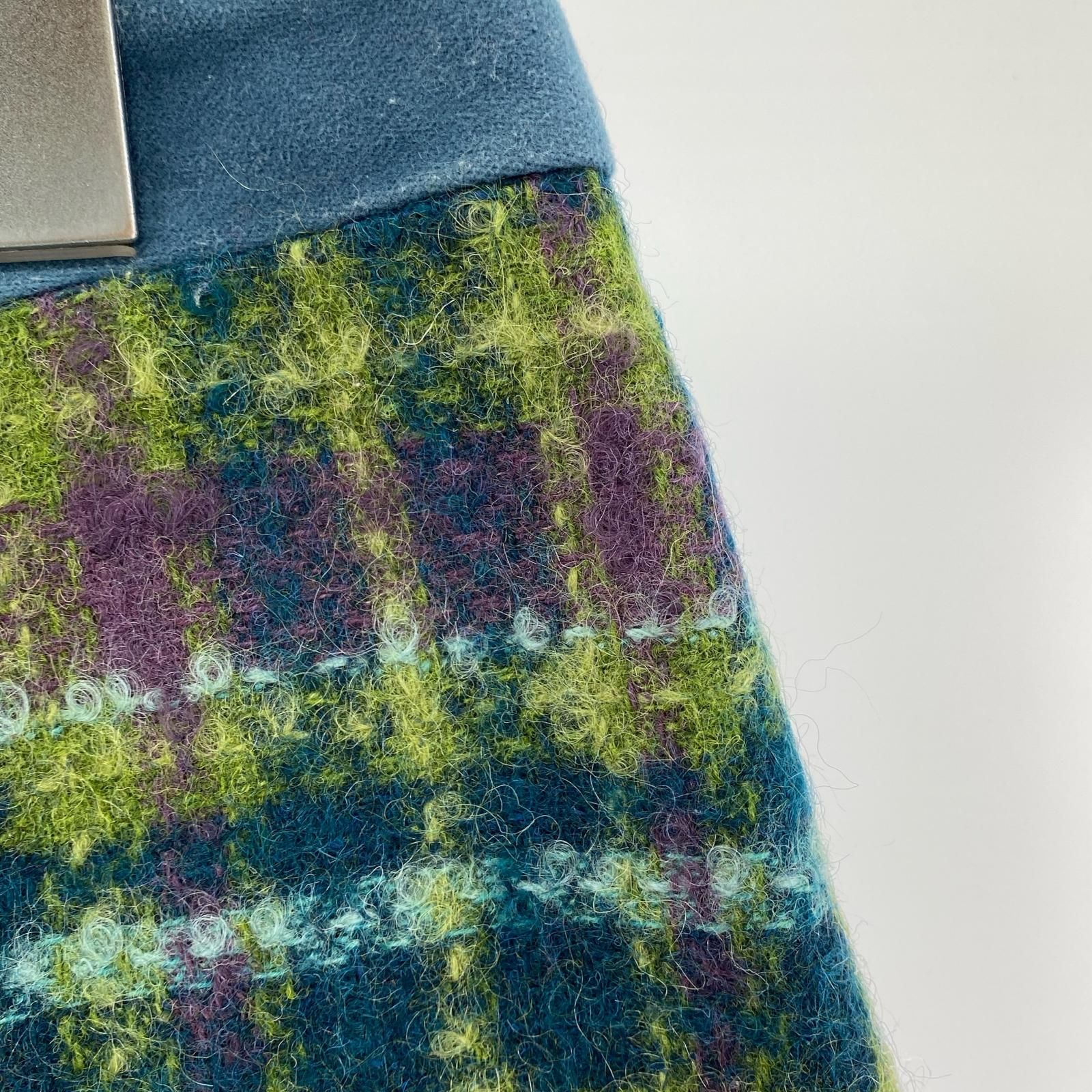 ローラアシュレイ⁄花柄 チェック柄 ドレープカーテン2倍ブルー×グリーン2枚