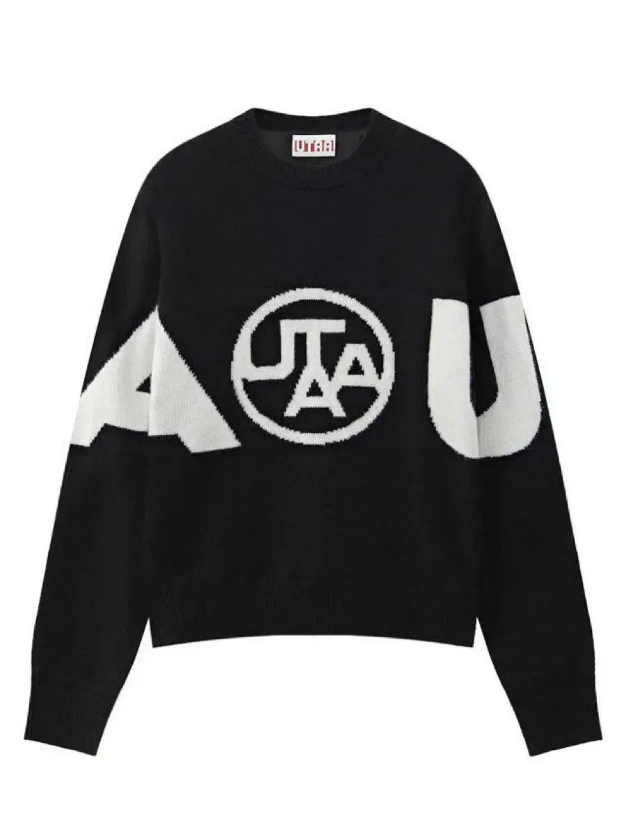 韓国 すぐ配送 UTAA ブラック AOU ロゴ 防風ニット セーター
