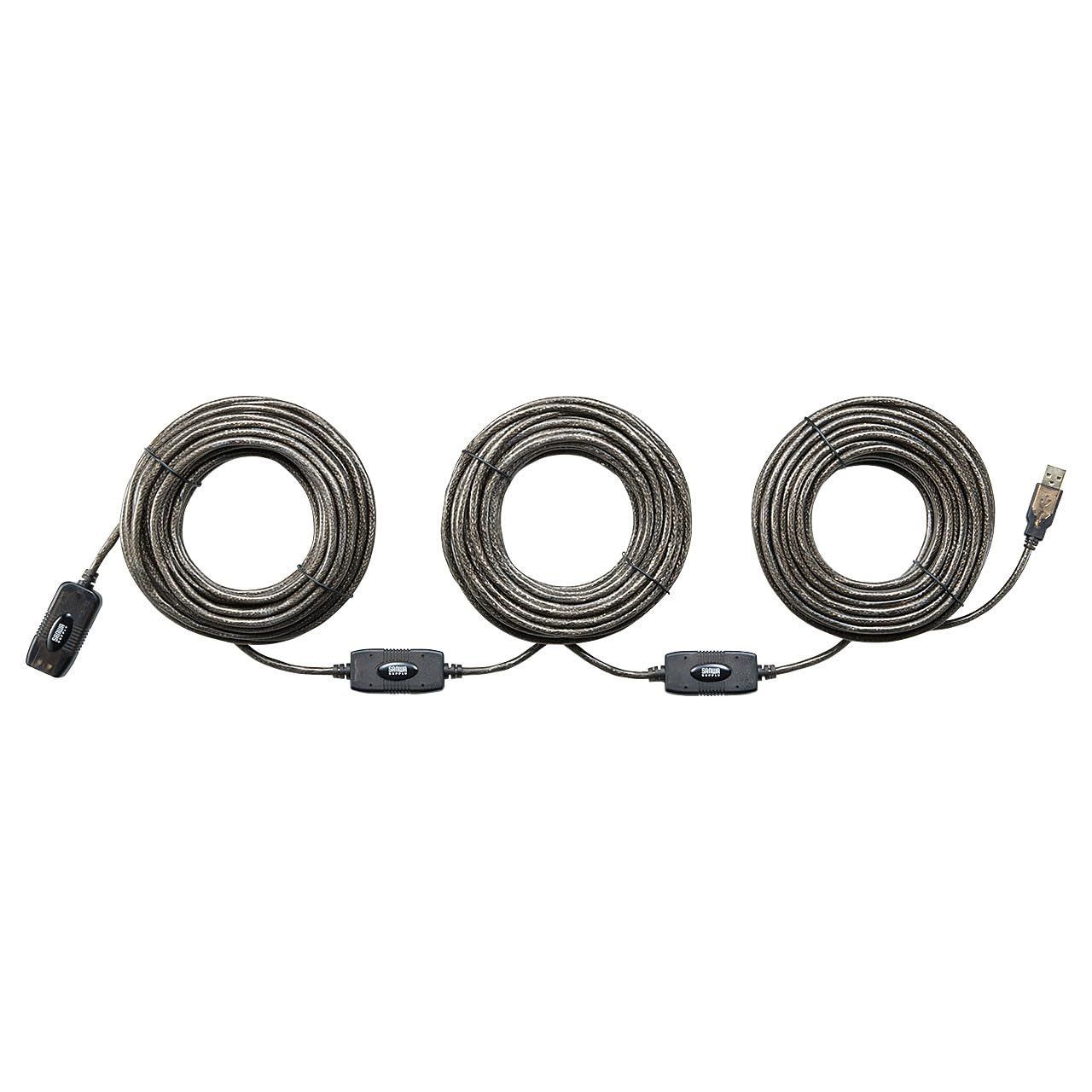 サンワサプライ 30 m延長USB 2.0アクティブリピーターケーブル Aオス-Aメス KB-USB-R 230 m