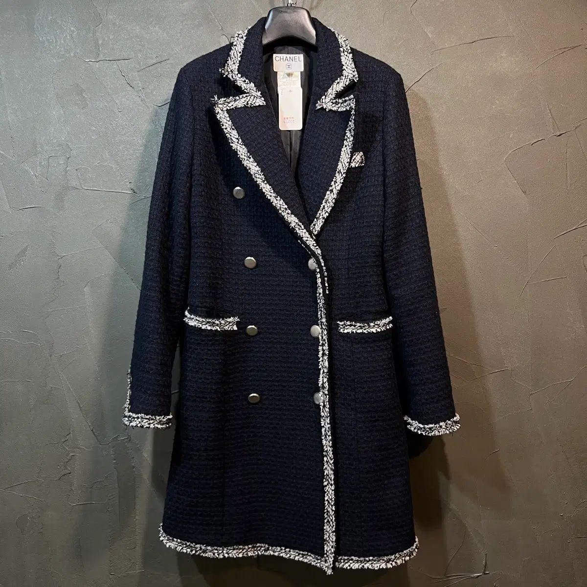 CHANEL ダークネイビー ツイードコート サイズ4 シャネル CHANEL ツイードコート ネイビー - メルカリ