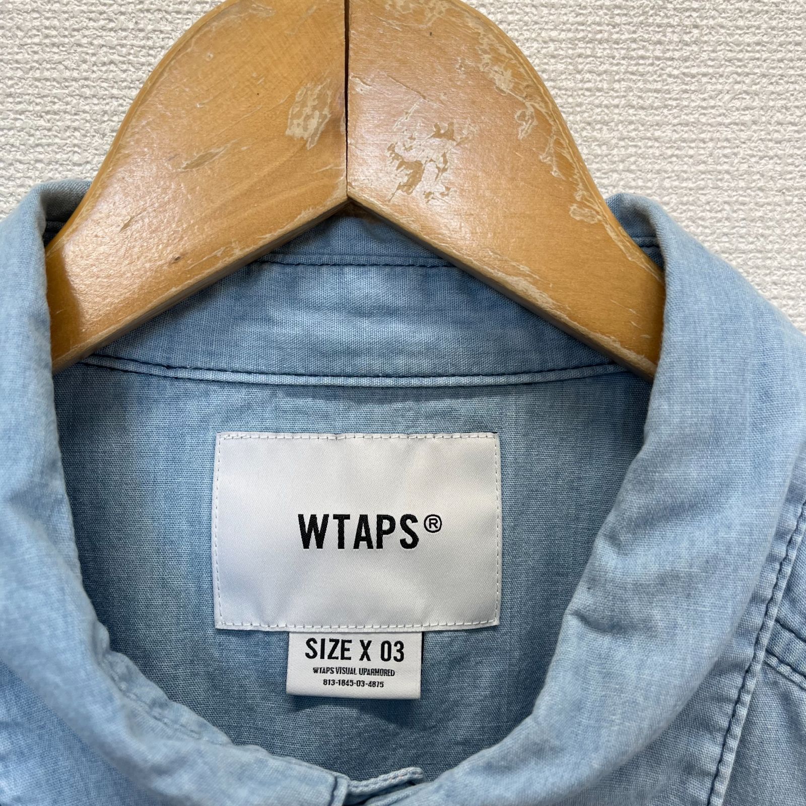 美品 WTAPS ダブルタップス 242WVDT-SHM02 CB / LS / COTTON. CHAMBRAY