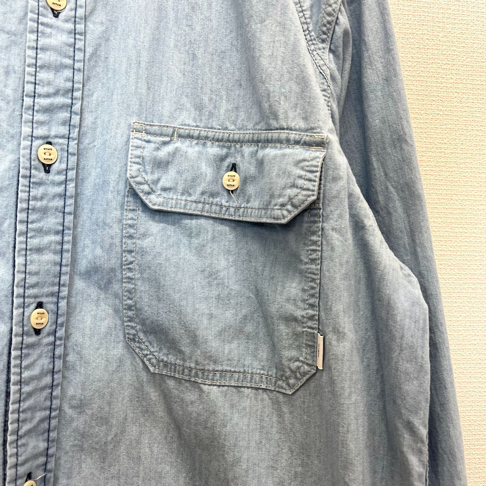 美品 WTAPS ダブルタップス 242WVDT-SHM02 CB / LS / COTTON. CHAMBRAY