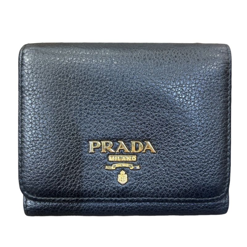 プラダ PRADA 三つ折り財布 レザー ユニセックス