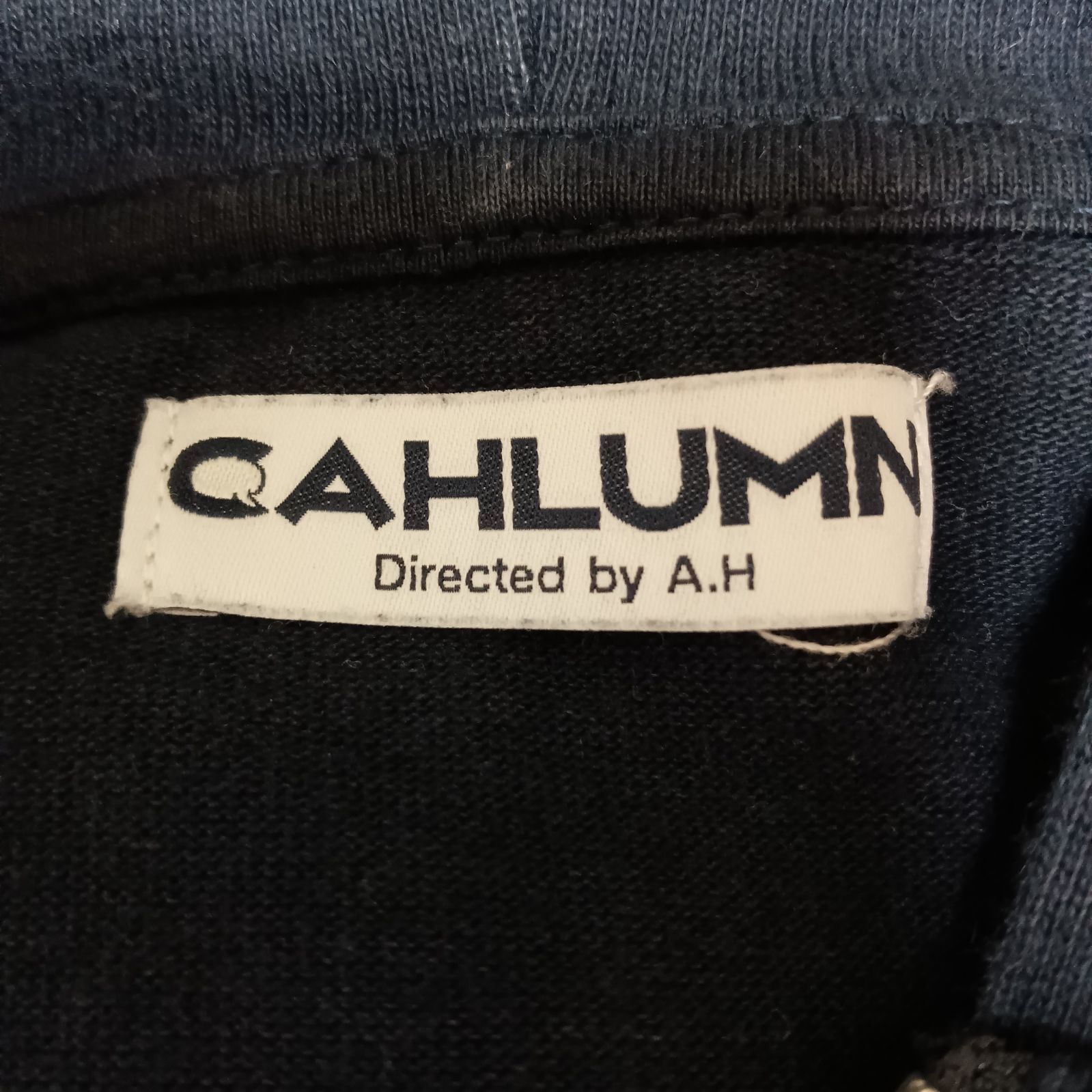 美品CAHLUMNカウラムハーフジップスウェットトレーナーネイビーサイズ 