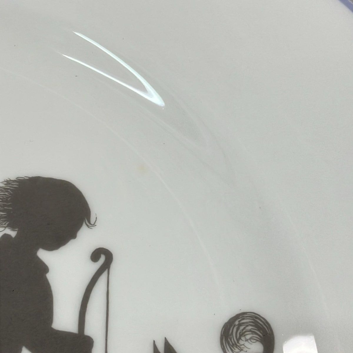  HERMES エルメス プレート 白 ライトブルー SILHOUETTES その他 小物