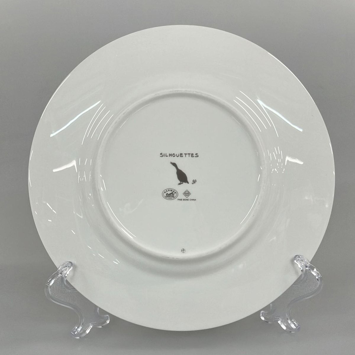 HERMES エルメス プレート 白 ライトブルー SILHOUETTES