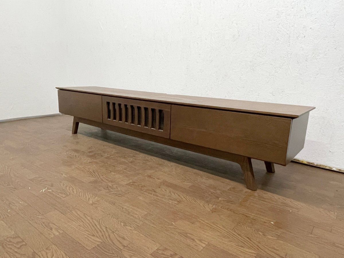 ●家具産地大川家具製 国産ウォールナット色 TVボード210 cm幅 テレビボード テレビ台 タレント オーク材 モダン ナチュラル 北欧 貝1321