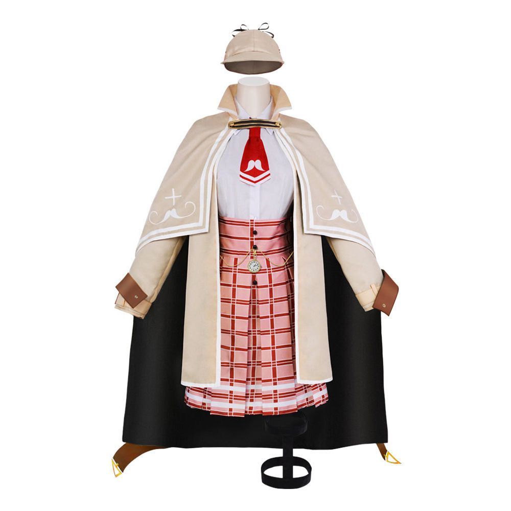 ホロライブ EN アメーリア ワトソン コスプレ衣装 セット 高品質 再現 探偵服 ベレー帽 ステージ用 コスチューム VTuber