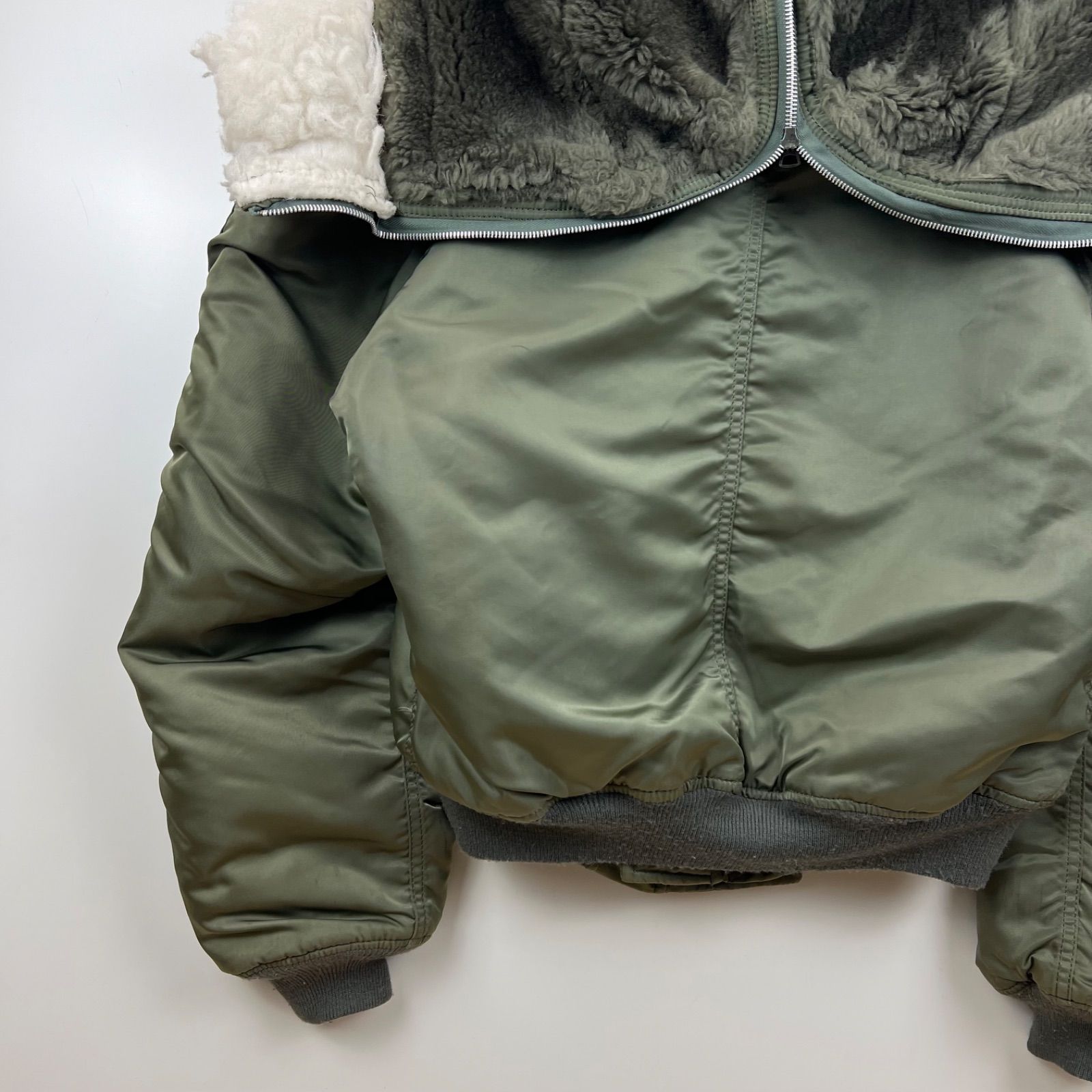 80s ALPHA USA製 N-2B フライトジャケット 短丈 カーキ L ALPHA INDUSTRIES 80s USA N-2B flight jacket L 6278F アルファ